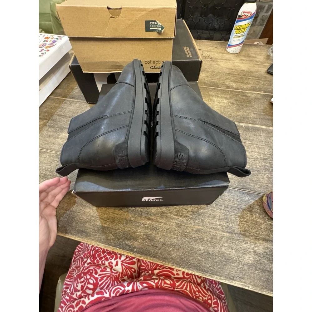 SOREL Evie II Zip Waterproof Bootie Black Size 7